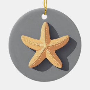 Ornamento De Cerâmica Estrela-do-mar e sua Sombra