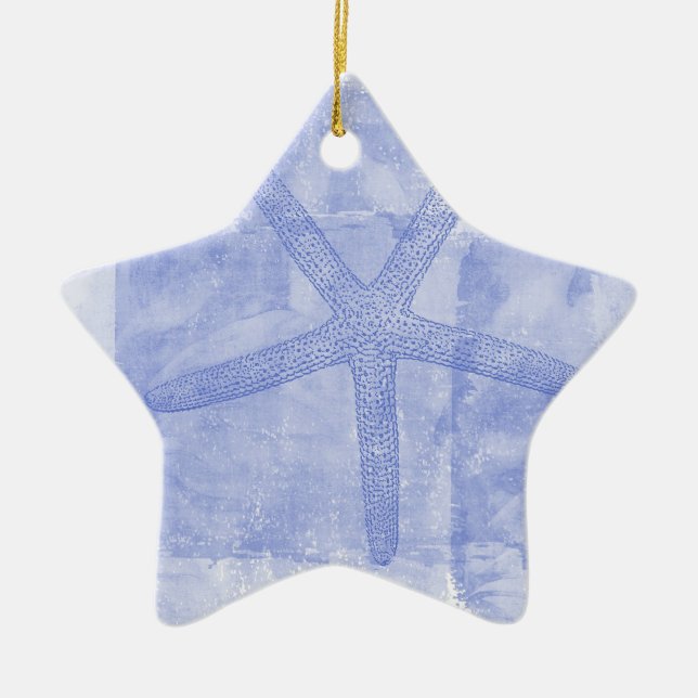 Ornamento De Cerâmica Estrela do mar inspirada do tema da praia (Frente)