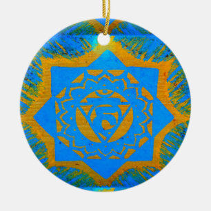 Ornamento De Cerâmica estrela e buddha tantric