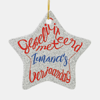Ornamento De Cerâmica Estrela 'Feliz Aniversário'