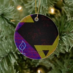 Ornamento De Cerâmica Estrela Feliz de Hanukkah de David menorah Dreidel