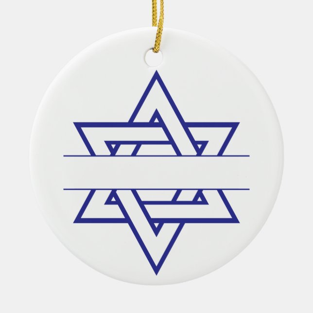 Ornamento De Cerâmica Estrela Judaica (Frente)