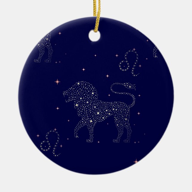 Ornamento De Cerâmica estrela leo (Frente)