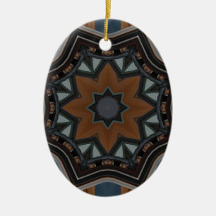 Ornamento De Cerâmica Estrela marrom caleidoscópio