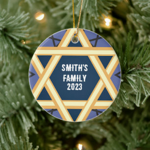 Ornamento De Cerâmica Estrela personalizada de David