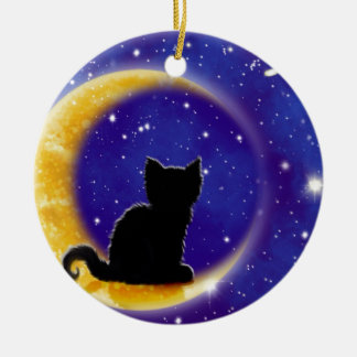 Ornamento De Cerâmica Estrela que olha o gato