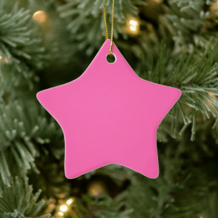 Ornamento De Cerâmica Estrela Rosa Quente