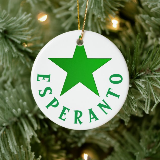 Ornamento De Cerâmica Estrela Verde (Árvore)