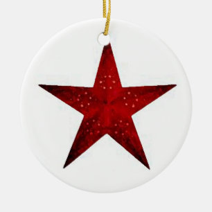 Ornamento De Cerâmica Estrela vermelha