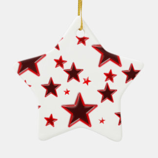 Ornamento De Cerâmica Estrela Vermelha