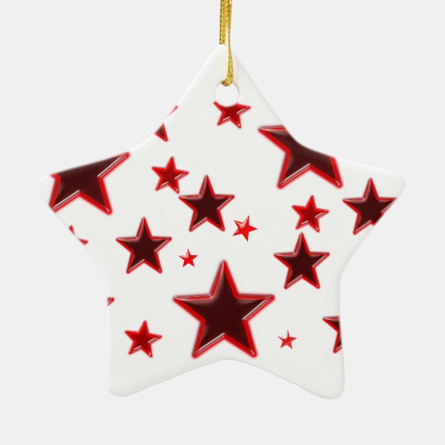 Ornamento De Cerâmica Estrela Vermelha (Verso)