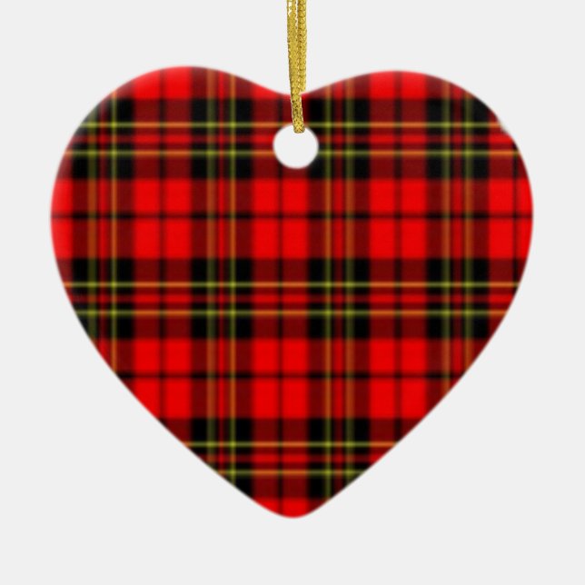 Ornamento De Cerâmica Estrela vermelha e verde da xadrez (Frente)