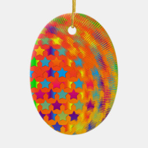 Ornamento De Cerâmica Estrelas com OVAL Explodido