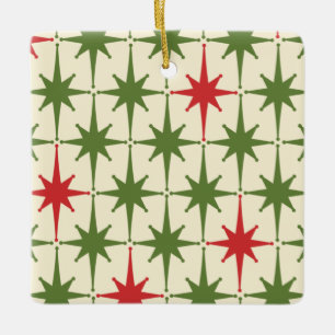 Ornamento De Cerâmica Estrelas de Natal Modernas do Século Médio