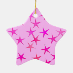 Ornamento De Cerâmica Estrelas do cetim, orquídea em rosa pálido