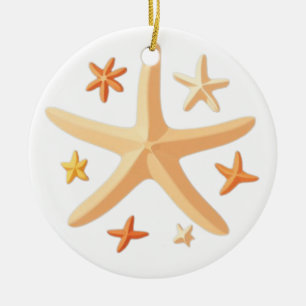 Ornamento De Cerâmica Estrelas-do-mar e as Pequenas