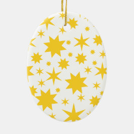 Ornamento De Cerâmica Estrelas Douradas