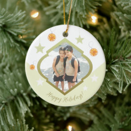Ornamento De Cerâmica Estrelas Personalizadas Modernas E Foto De Cor De