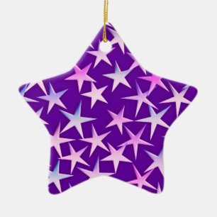 Ornamento De Cerâmica Estrelas Satin, lavanda em roxo