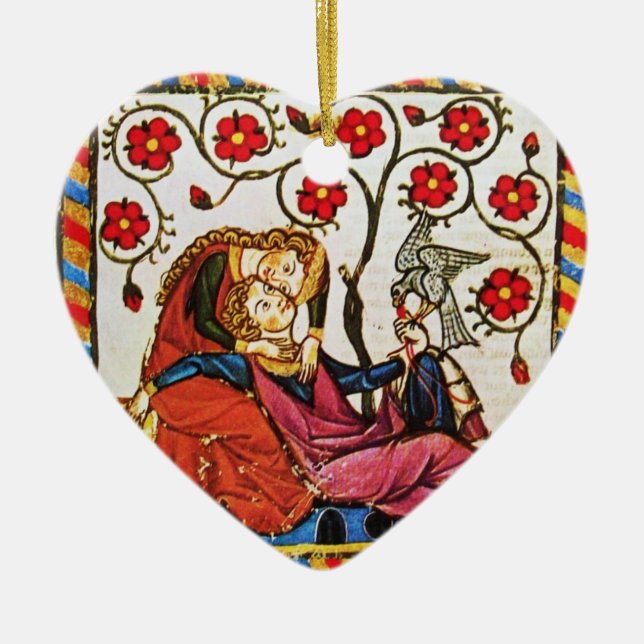 ORNAMENTO DE CERÂMICA ETERNAL LOVE VALENTINE'S DAY HEART PARCHMENT (Frente)