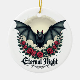 Ornamento De Cerâmica Eternal Night Gothic Bat Ornament