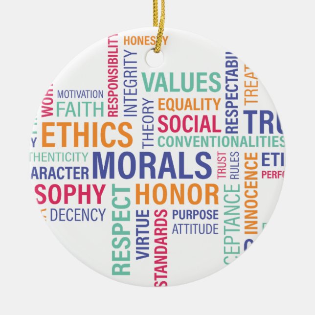 Ornamento De Cerâmica "Ética comercial" (Frente)