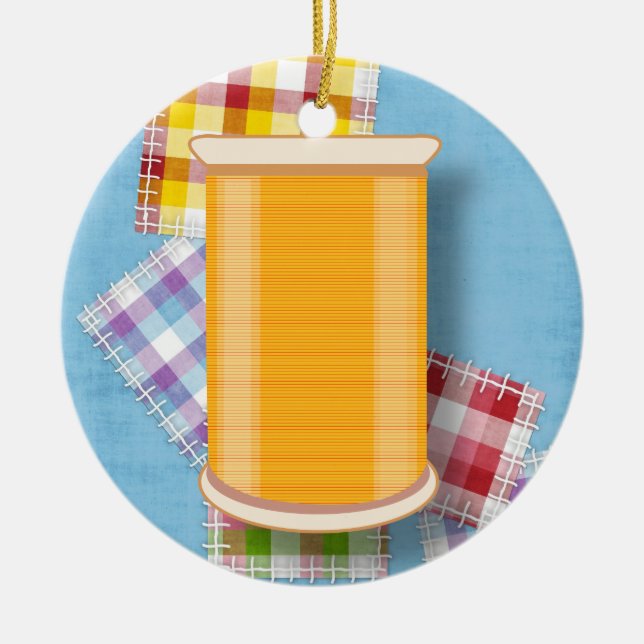 Ornamento De Cerâmica Etiqueta/Ornamento de Costura - SRF (Frente)