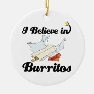 Ornamento De Cerâmica eu acredito em burritos