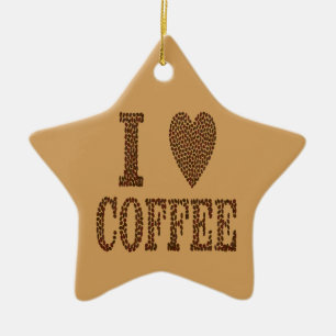 Ornamento De Cerâmica Eu Adoro Café