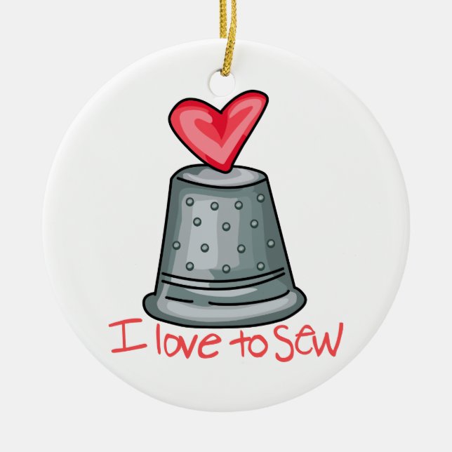 Ornamento De Cerâmica Eu adoro mastigar (Frente)