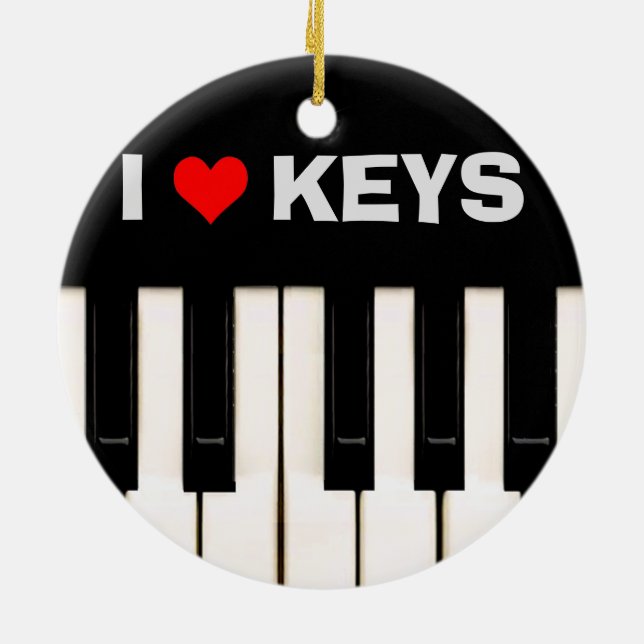 Ornamento De Cerâmica Eu adoro Piano Keys (Traseira)