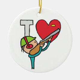 Ornamento De Cerâmica Eu Adoro Tiros De Pombo Clay