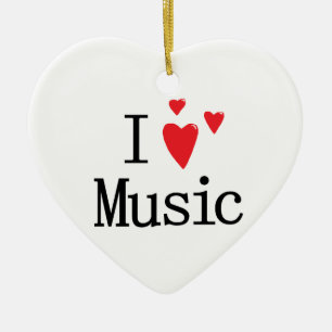 Ornamento De Cerâmica Eu amo a música