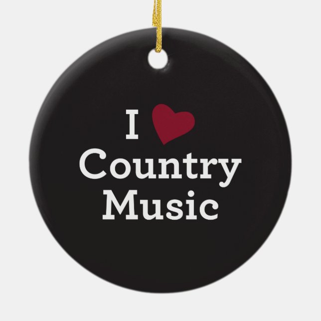 Ornamento De Cerâmica Eu amo a música country (Traseira)