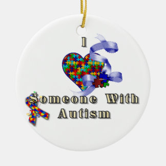 Ornamento De Cerâmica Eu amo alguém com autismo