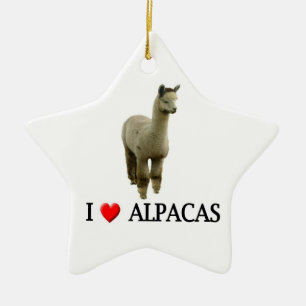 Ornamento De Cerâmica Eu amo alpacas