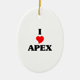 Ornamento De Cerâmica Eu amo Apex
