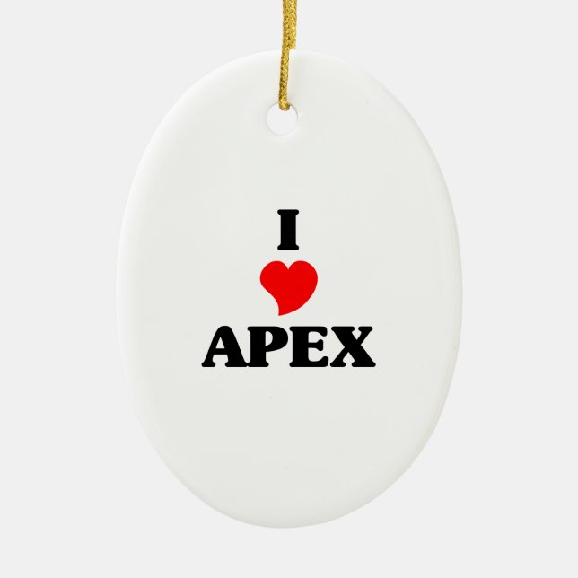 Ornamento De Cerâmica Eu amo Apex (Frente)