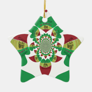 Ornamento De Cerâmica Eu amo as cores adoráveis do coração na Etiópia