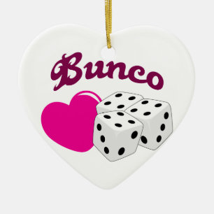 Ornamento De Cerâmica Eu amo Bunco