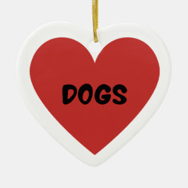 Ornamento De Cerâmica Eu Amo Cachorros