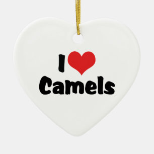 Ornamento De Cerâmica Eu Amo Camelos do Coração