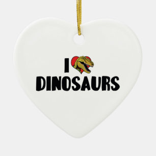 Ornamento De Cerâmica Eu Amo Dinossauros do Coração - Caçador de Fósseis