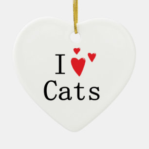 Ornamento De Cerâmica Eu amo gatos