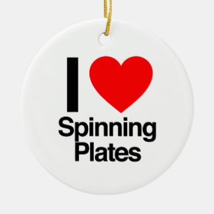 Ornamento De Cerâmica eu amo girar placas
