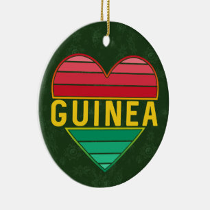 Ornamento De Cerâmica Eu Amo Guiné, Coração Guineense
