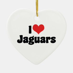 Ornamento De Cerâmica Eu Amo Heart Jaguars