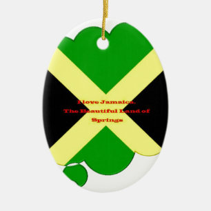 Ornamento De Cerâmica Eu Amo Jamaica Texto na Impressão de Arte da Bande