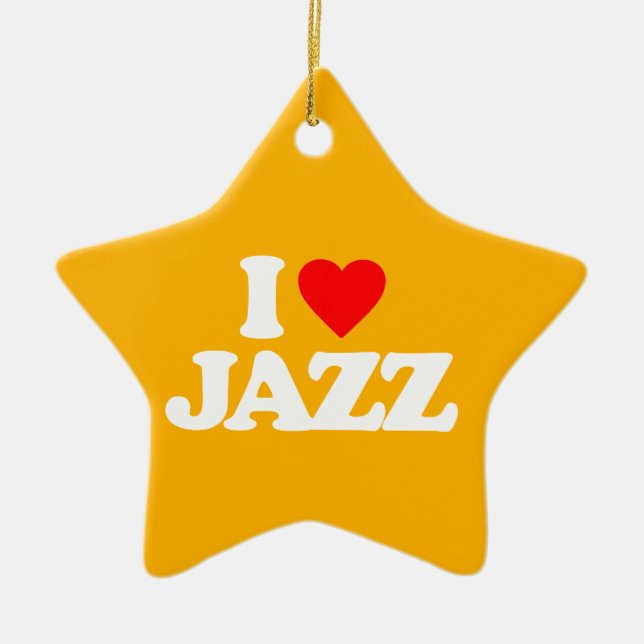 ORNAMENTO DE CERÂMICA EU AMO JAZZ (Frente)