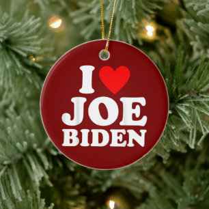 Ornamento De Cerâmica Eu Amo Joe Biden Joe Biden Heart Gift
